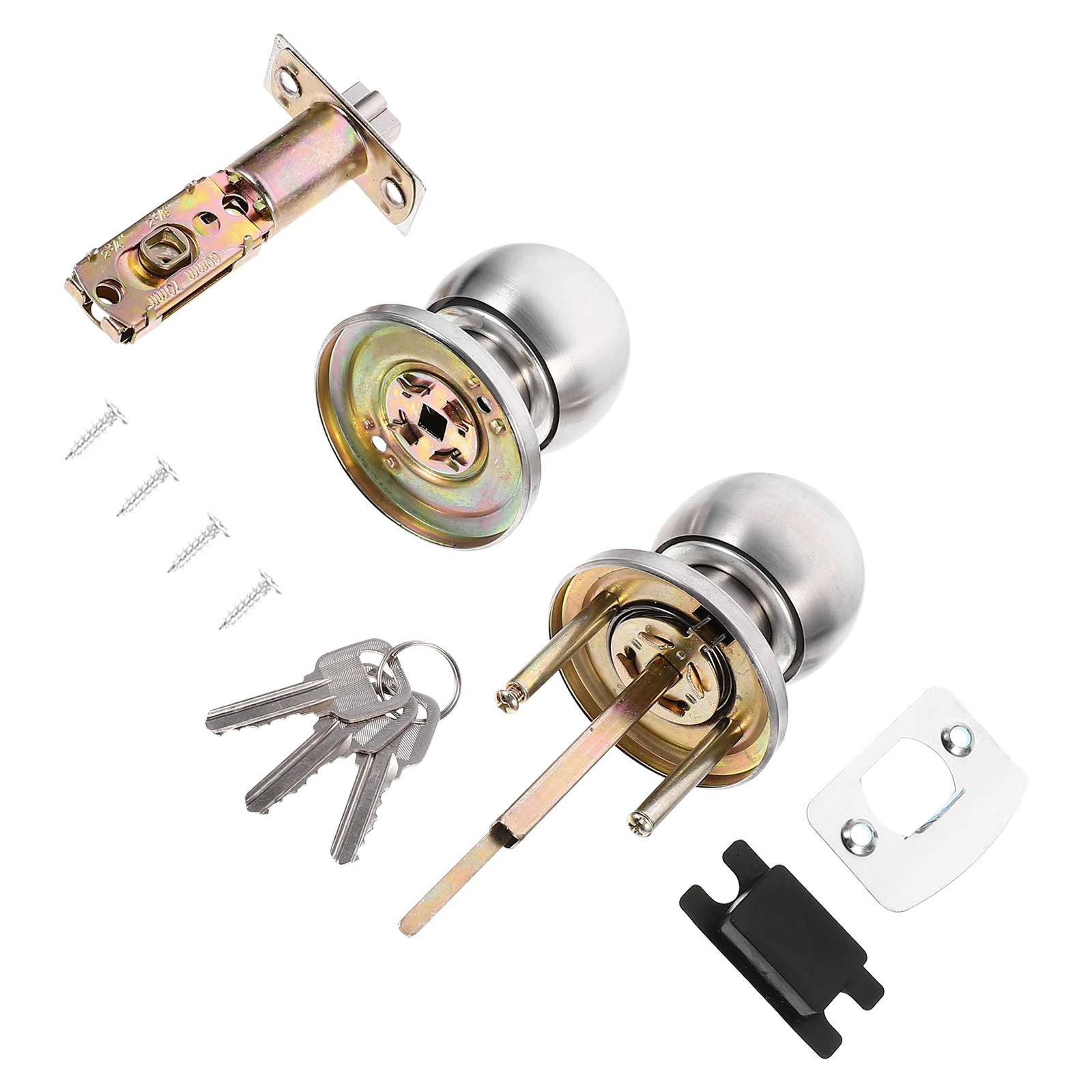 

1Set Stainless Steel Spherical Lock for Household Room Door Premium Durable Knob Lock for Home Living Study Bedroom