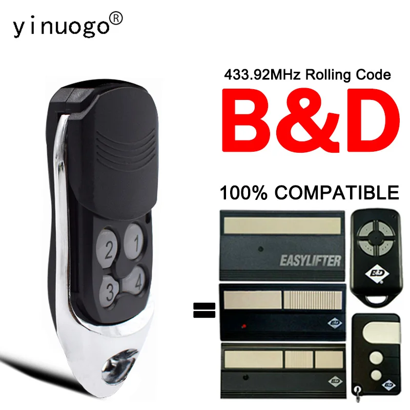 

For B&D 062162 4335EBD 059116 059120 062170 4333EBD 059409 4330EBD Garage Door Remote Control Gate Opener 433.92MHz Rolling Code