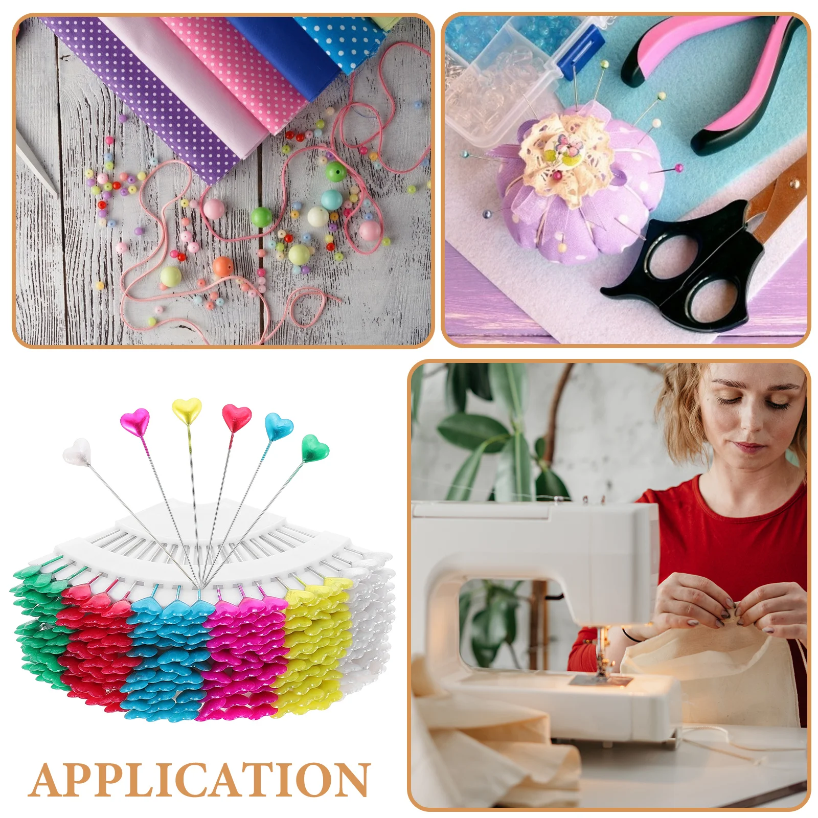 216 قطعة إبر الرأس الزخرفية على شكل قلب مشرق اللون الخياطة تحديد موقع دبوس DIY بها بنفسك الخياطة الحرف حفل التخرج حلية