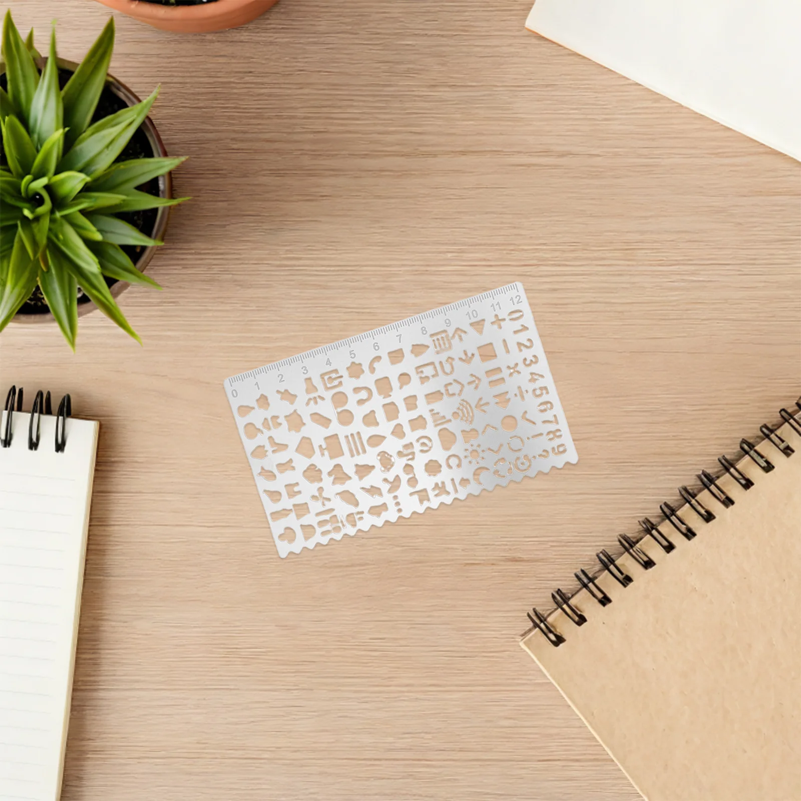 5 Buah Penggaris Stensil Bentuk Geometris untuk Templat Gambar Jurnal Alat Kerajinan Logam Diy Lukisan Scrapbooking Stensil Seni