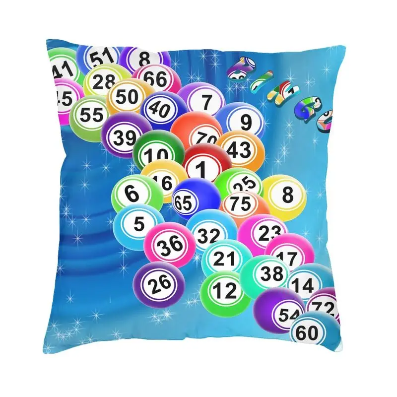 Bingo Balls Cushion Cover Paper Game Soft Velvet Nordic Throw Pillow Case for Sofa