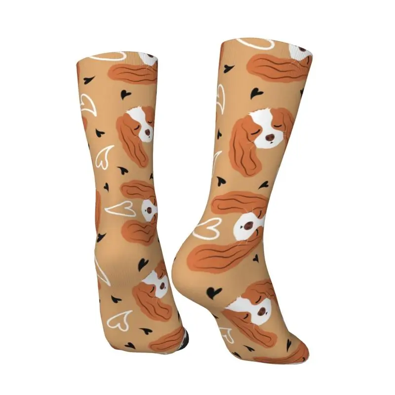 Cute Cavalier King Charles Spaniel Dress Socks Men Women Warm Funny Novelty Dog Puppy Crew Socks