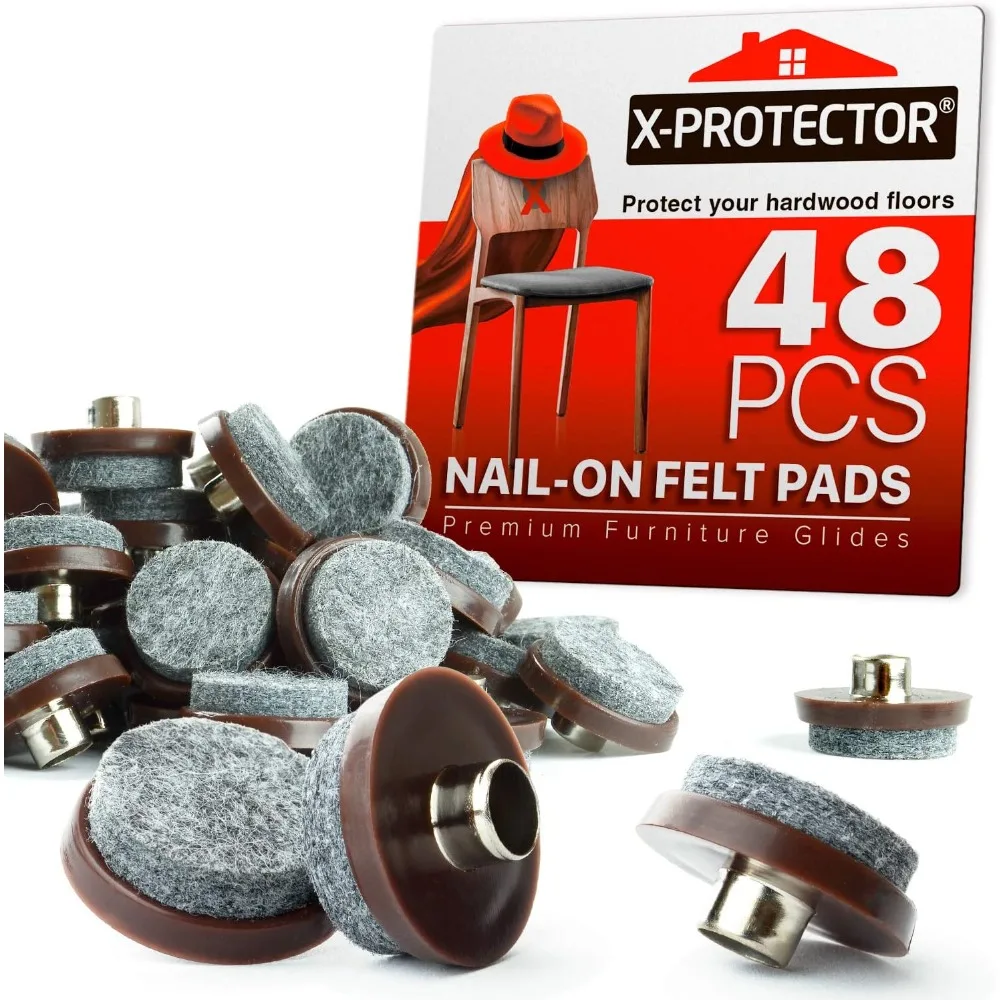 

48 Felt Furniture Pads – 1 Chair Felts Pads for Furniture Feet - Floor Protectors for Furniture