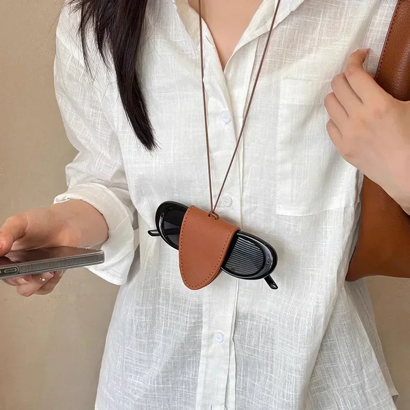 Neck Magnetic Multi Functional Leather Sunglasses Clip Necklace Women Outdoor Travel Portable Storage Hanging Rope Accessories