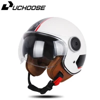 Casco protector Casco abierto para moto, homologado DOT Retro protección cabeza, 3/4, Vintage, Chopper, Scooter,