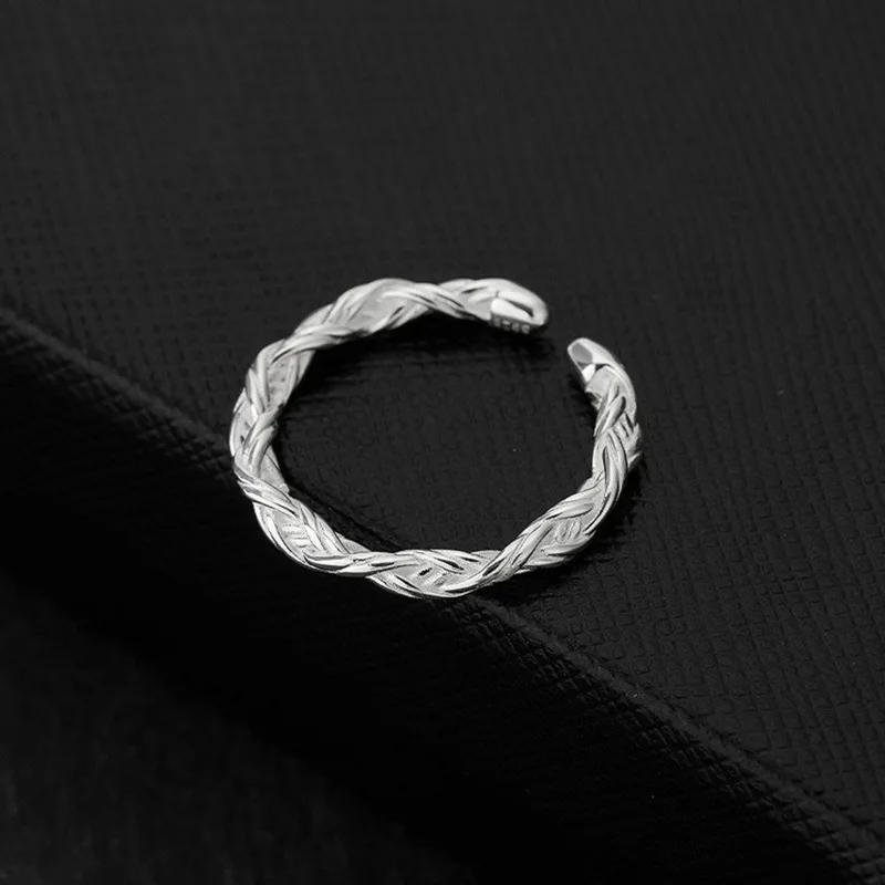 Girlbible  925 Sterling Silver Ring for Women Weave Multilayer Cross Open Punk Bohemia Rock Jewelry Birthday Gift Dropshipping