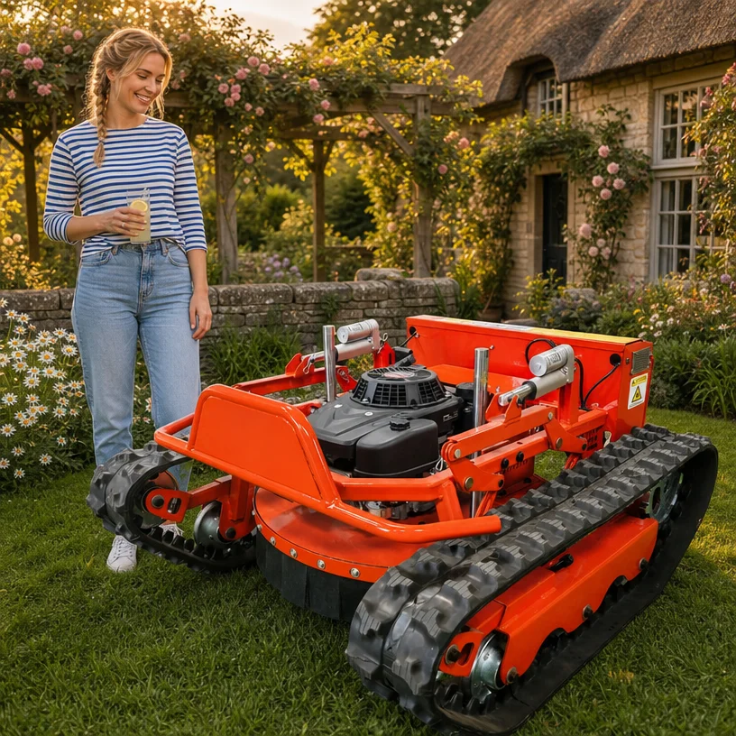 Customized remote-controlled lawn mower with high horsepower engine cutting range of 90-120CM online customer service