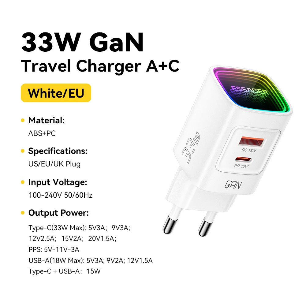 White EU Plug