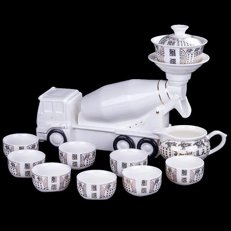 Tea set excavator creative tea drinking living room stirring small pump truck kung fu teapot