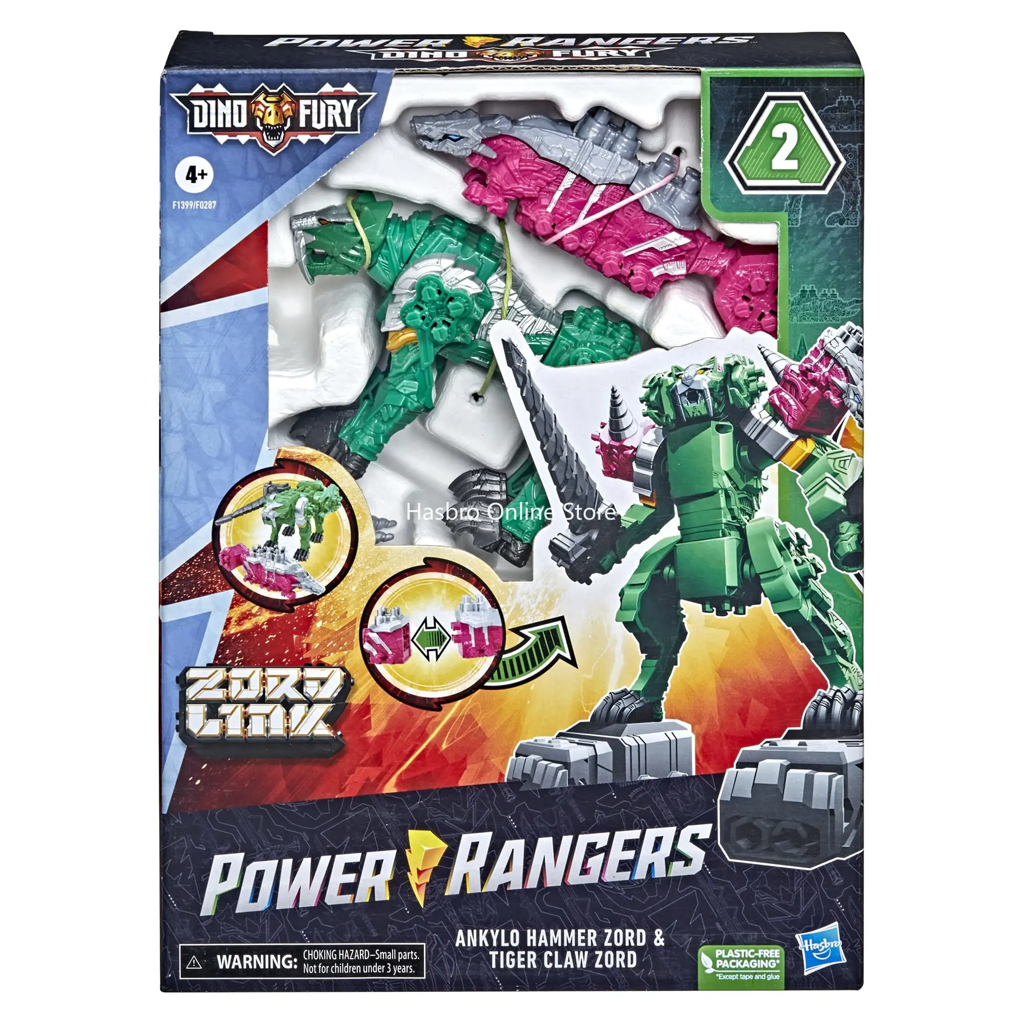 Hasbro Power Rangers Dino Fury Ankylo Hammer e Tiger Claw Zord Action Figure Giocattoli per bambini Compleanno Regalo di Natale F1399