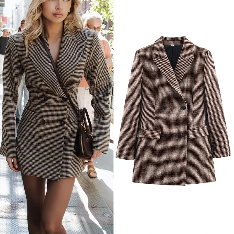 Femmes Blazer 2025 nouvelle mode mi-longue Blazer pour femmes à manches longues ajusté dames Blazer haut décontracté Chic femmes manteau