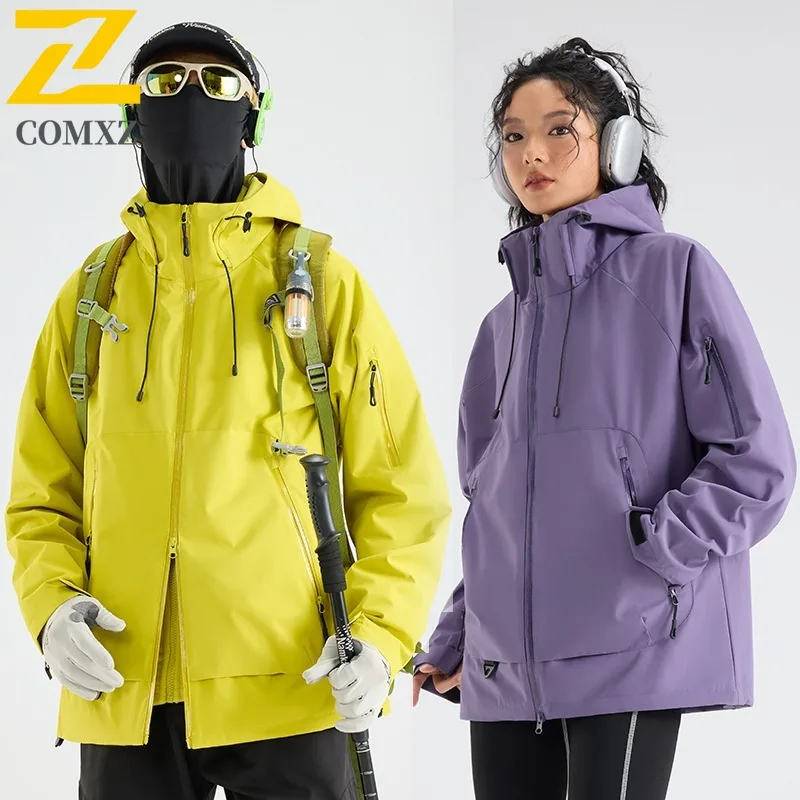 

COMXZ Unisex Jacket 2025 Leisure Hooded Outdoor Adventure Lightweight Coats Camping Wear Resistant Lightweight Motorcycle Coat