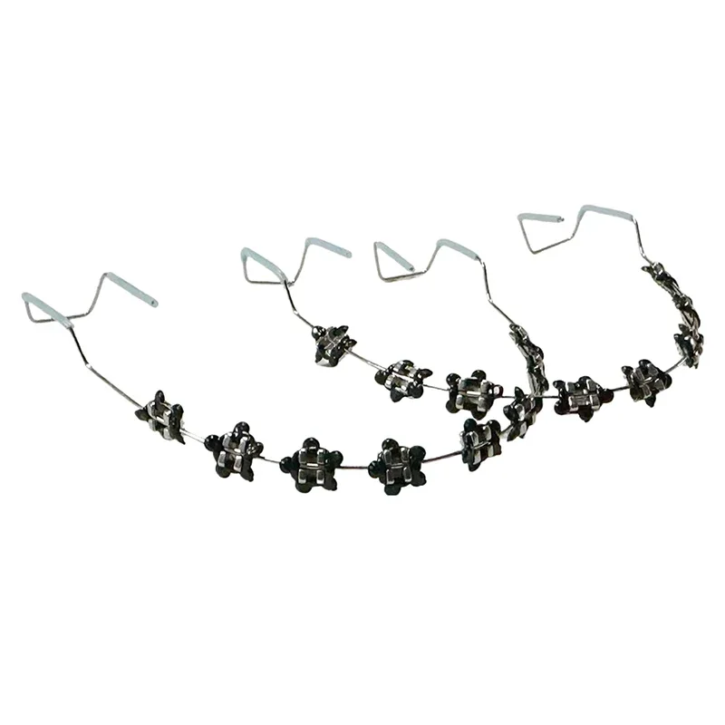 1 زوج الملونة وهمية الأقواس أدوات طب الأسنان مع الأسلاك المعدنية كتيفة معدنية تقويم الأسنان روابط الأوعية الدموية الجمال الصحة Grillz الأسنان #5