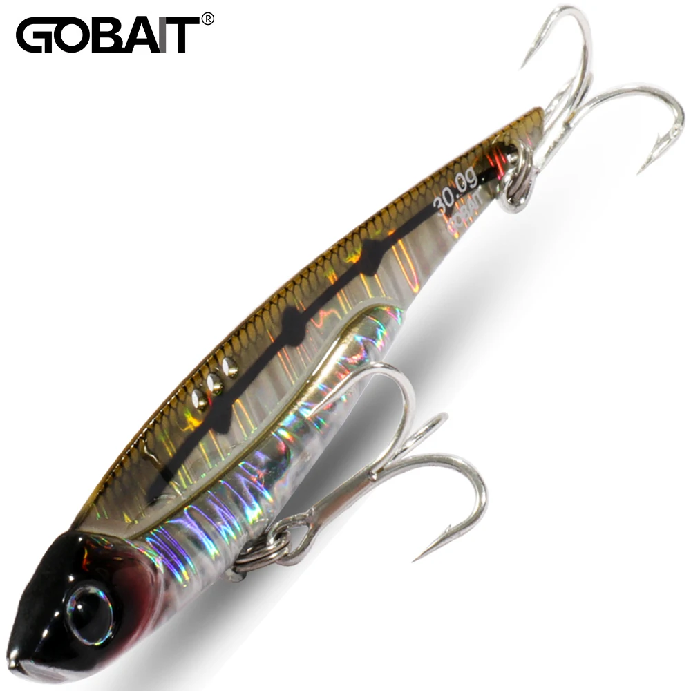 GOBAIT VIB Fishing Lure 20g 25g 30g Metal Jig Sinking Blade Hook Spinner Spoon Cast VIBRATION Carbon Steel Tackle Hard Bait