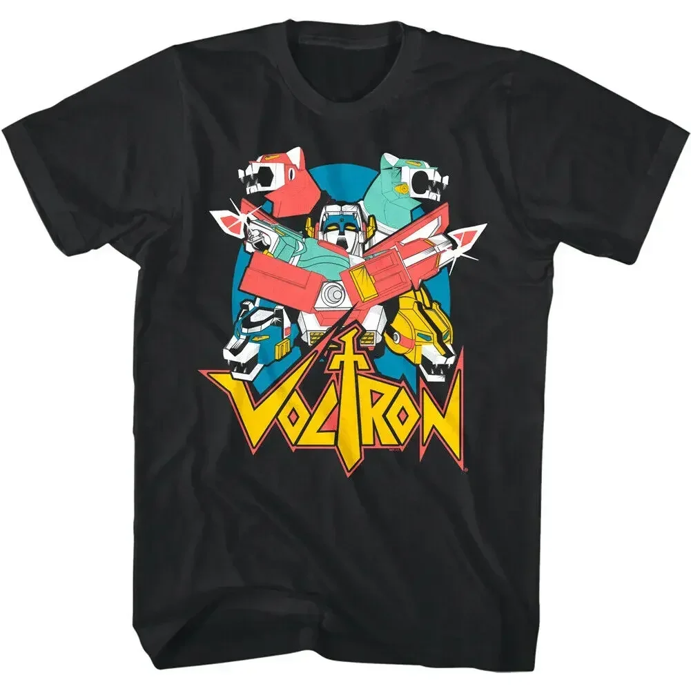 Voltron Retron 5 Lions Robot Mens T Shirt Lightning Force Golion Team Head