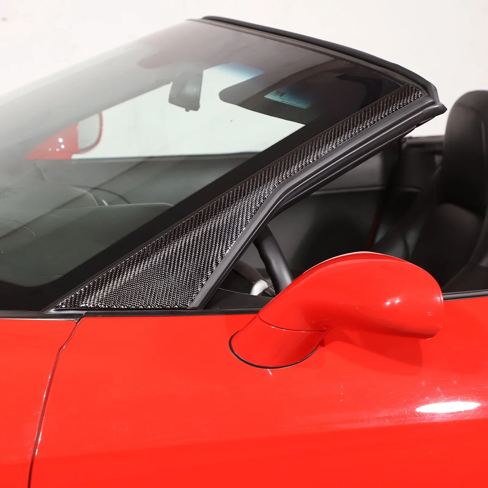 

For Chevrolet Corvette C6 2005-2013 Soft Carbon Fiber Car Front Windshield Glass A-Pillar Trim Cover Sticker Car Accessories