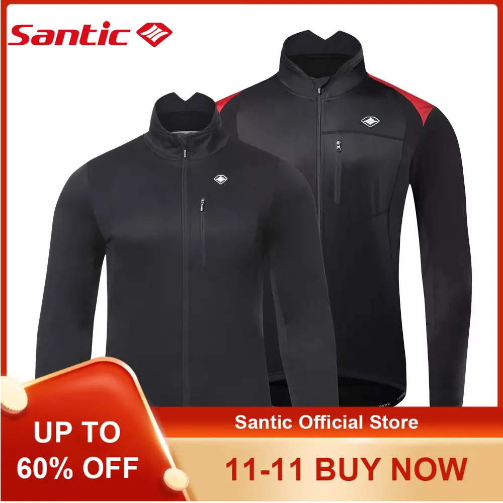 

Santic Men's Winter Cycling Jacket Windproof MTB Coat Warm Breathable Comfortable KC6104