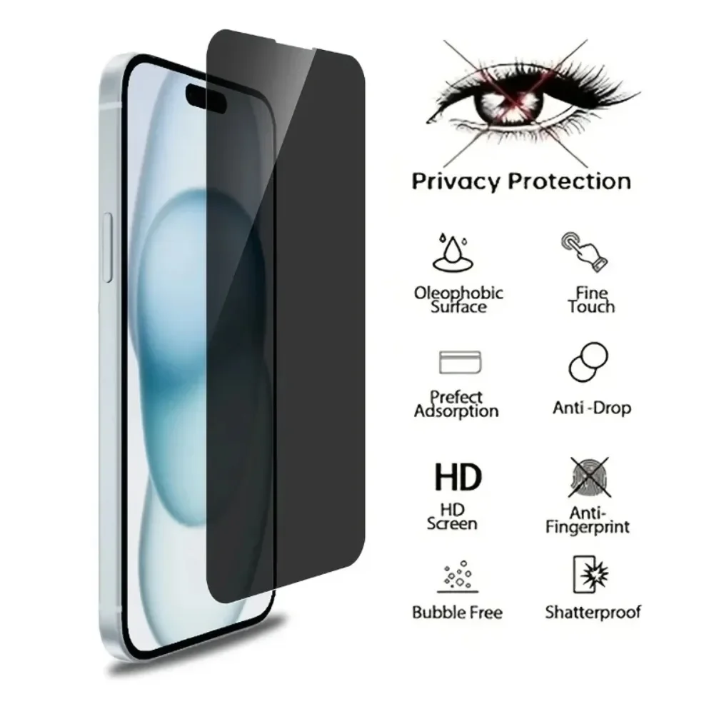 3 قطعة واقي شاشة الخصوصية آيفون 16 13 14 15 برو ماكس 16e 15 زائد زجاج مضاد للتجسس آيفون 11 12 برو XR XS ماكس 7 8 Plus #3