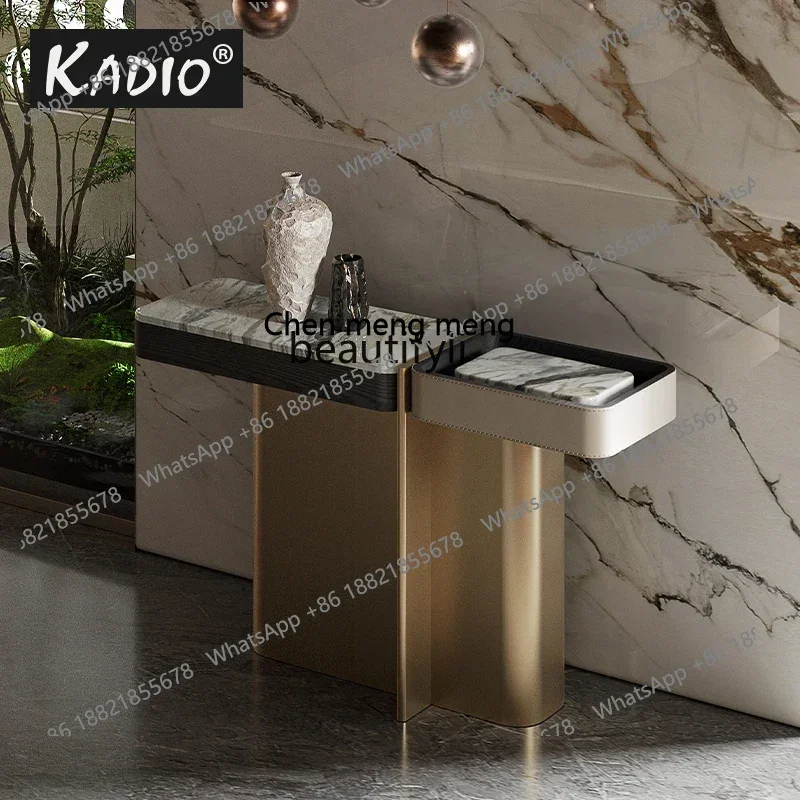 D178  Modern light luxury natural luxury stone / corridor wall marble decoration table console table