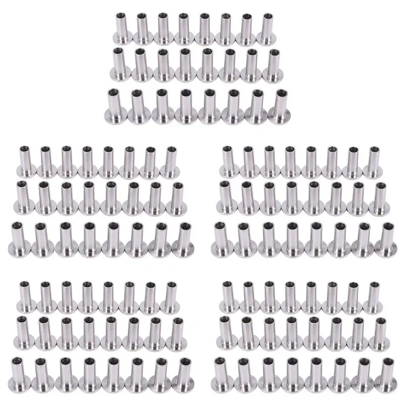 

Защитные втулки из нержавеющей стали A02M для кабельных ограждений 1/8 дюйма, деревянных столбов, балюстрад своими руками, морской класс T316, 120 шт.