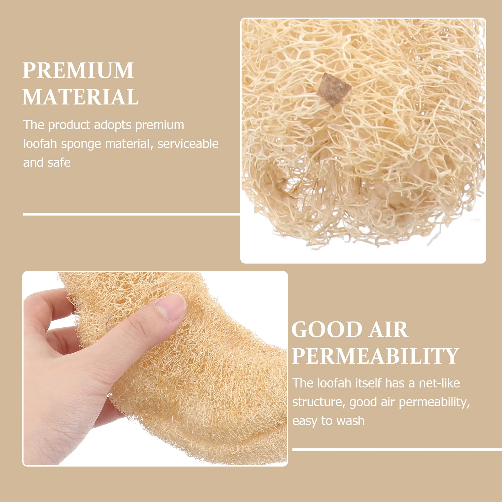 

1pc Natural Loofah Bath Sponge For Body Shower Skin Exfoliation Household Cleaning Pre-Soak In Warm Water Loofah Back Scrubber