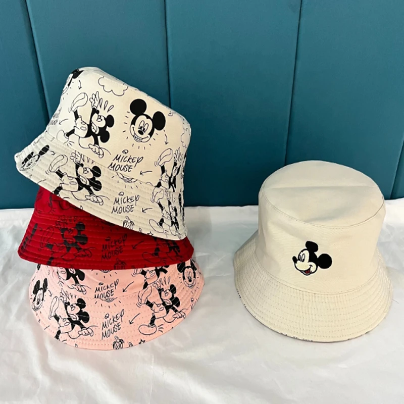 Disney Mickey Fisherman Hat Children Spring Qnd Autumn Hat Cartoon Printing Basin Mickey Hat Fashion Sun Hat Fisherman Hat