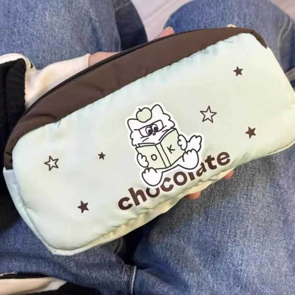 New Kitten Pen Bag Large Capacity Multilayer Stationery Bag Cartoon Gift Cosmetic Bag Students