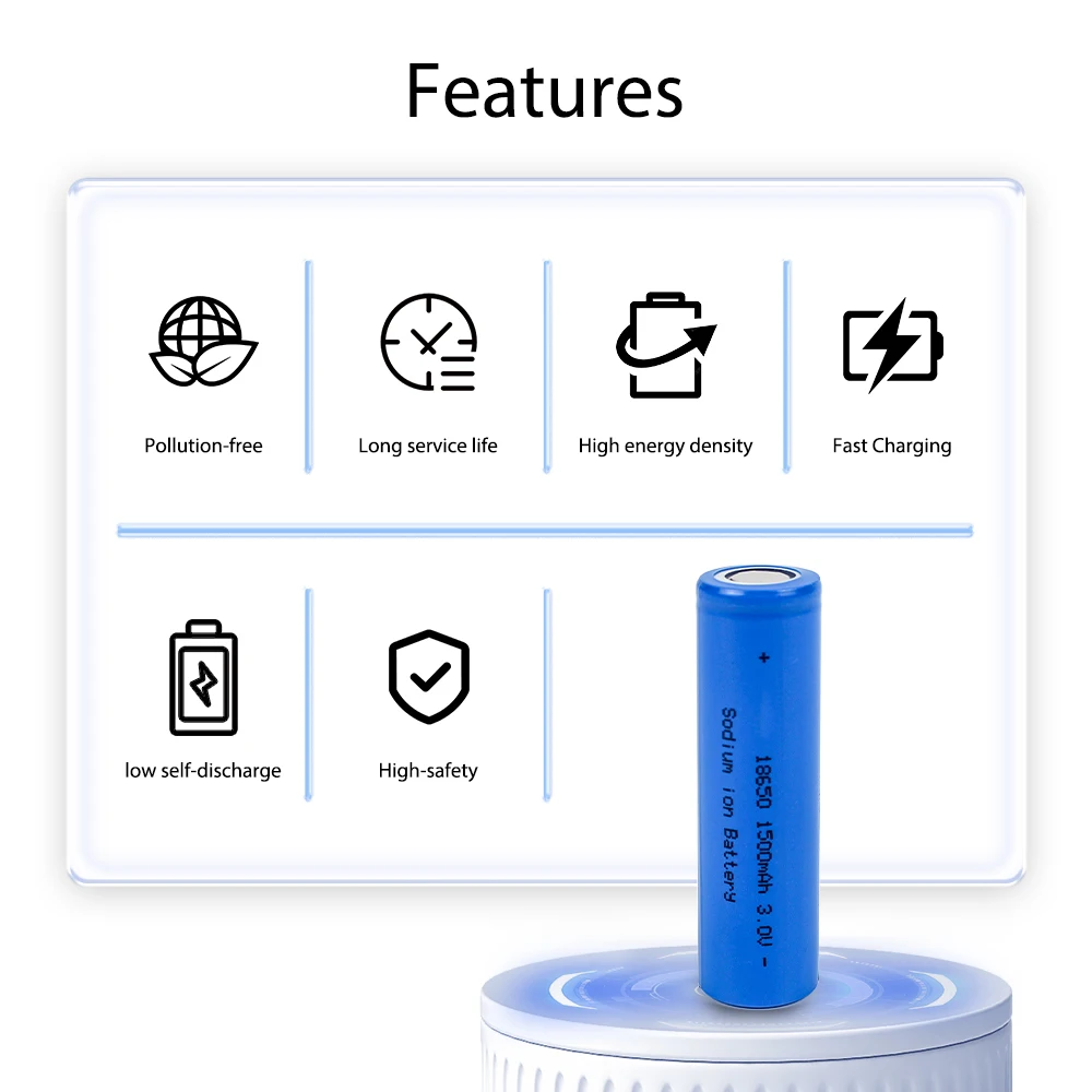 Grade A 18650 Sodium-ion Battery 1500mAH 3.1V Rechargeable Battery 5C 10C Discharge High Power 3000 Cycles For Electric Scooters