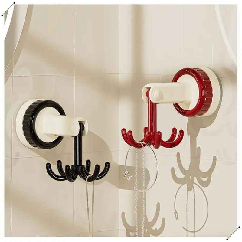 

3PCS 360Degrees Rotating Folding Hook With 6Hooks Kitchen Hook Self-Adhesive Suction Cup Hooks Rotating Utensil Holder