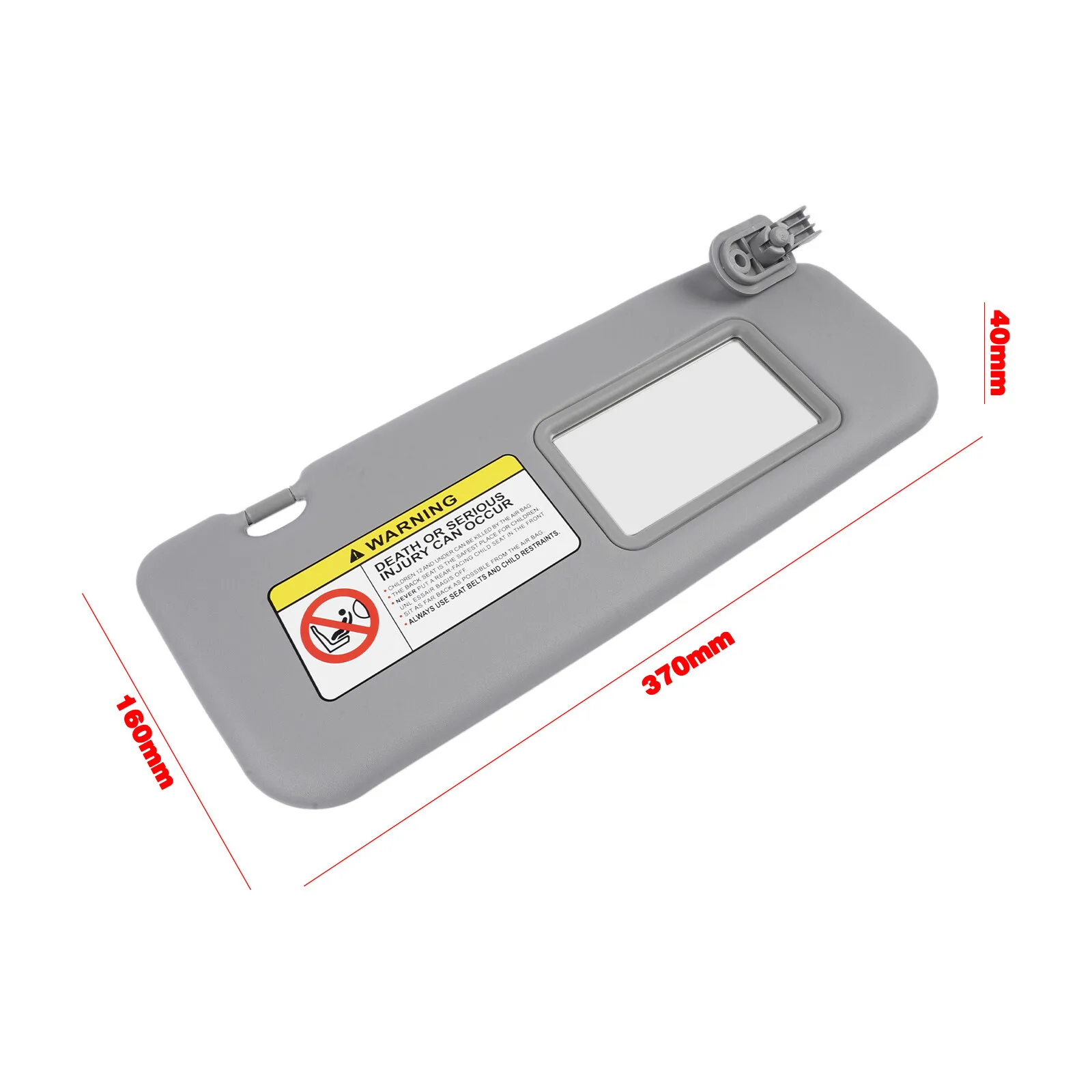 AP02 Right Passenger Side Gray Sun Visor for Hyundai Accent 1E 1.6L L4 Gas 2011-2015