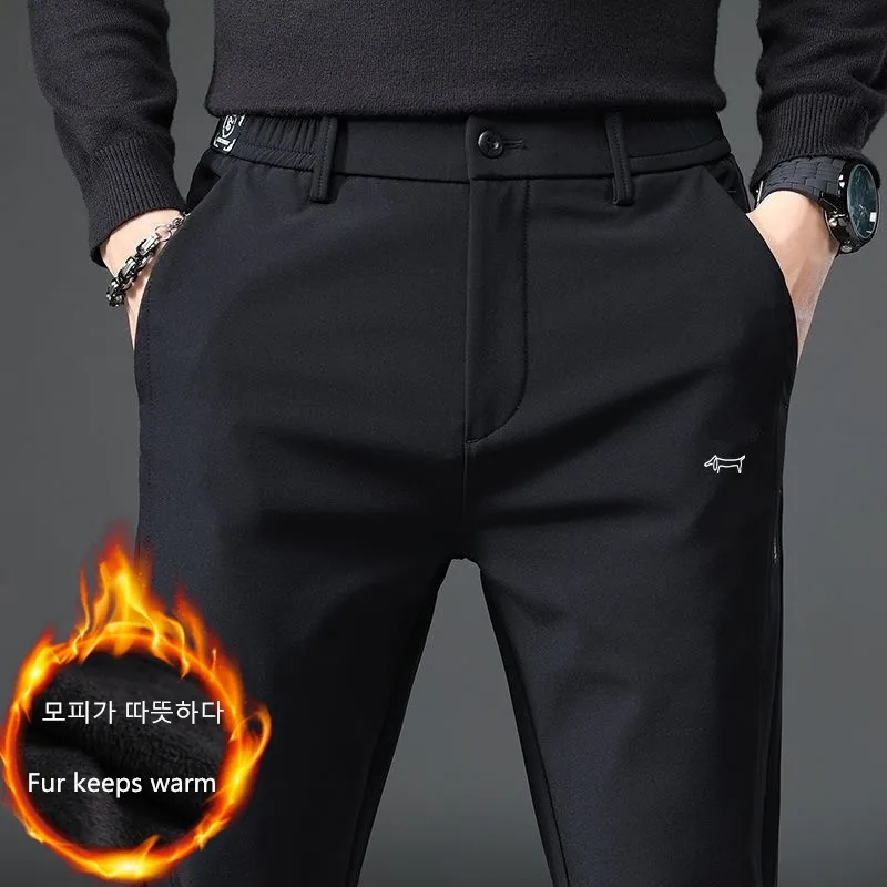 

골프웨어 Men Golf Trousers Winter Fur Keep Warm Thicken Golf Pants Man Casual Sport Cargo Pants High Quality Elastic Golf wear Pant