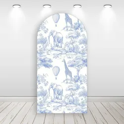 Mehofond Custom 2-Sided Jungle Animals Safari Kids Birthday Party Baby Shower Covers Chiara Arch Background Decor Backdrop Photo