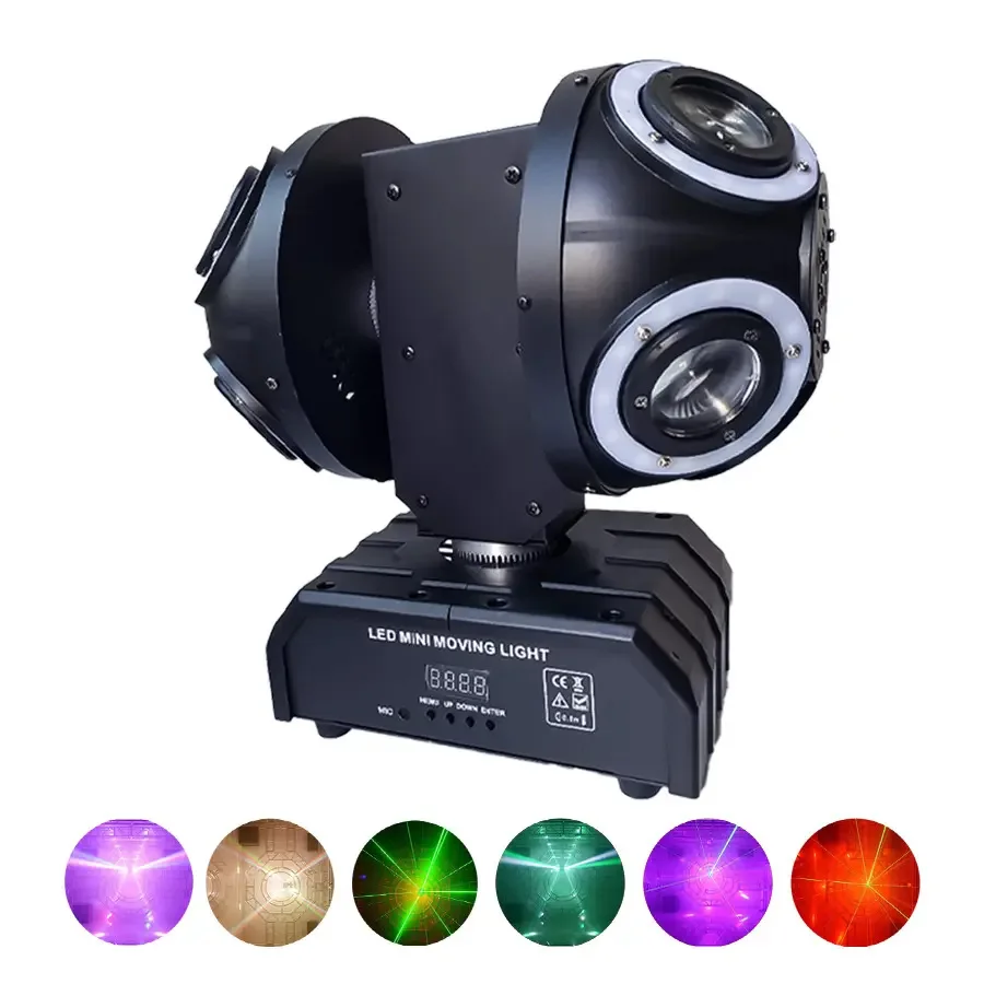 NEW 8 × 10W RGB LED Beam Laser Moving Head Light Disco DJ Double Arm Rotating Stage Bar Party Wedding Performance Laserlight