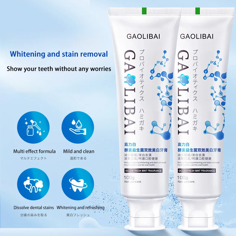 Probiotic Whiten Toothpaste Remove Stains Freshen Breath Reduce Oral Bacteria Prevent Periodontitis  Protect Gum Teeth Care