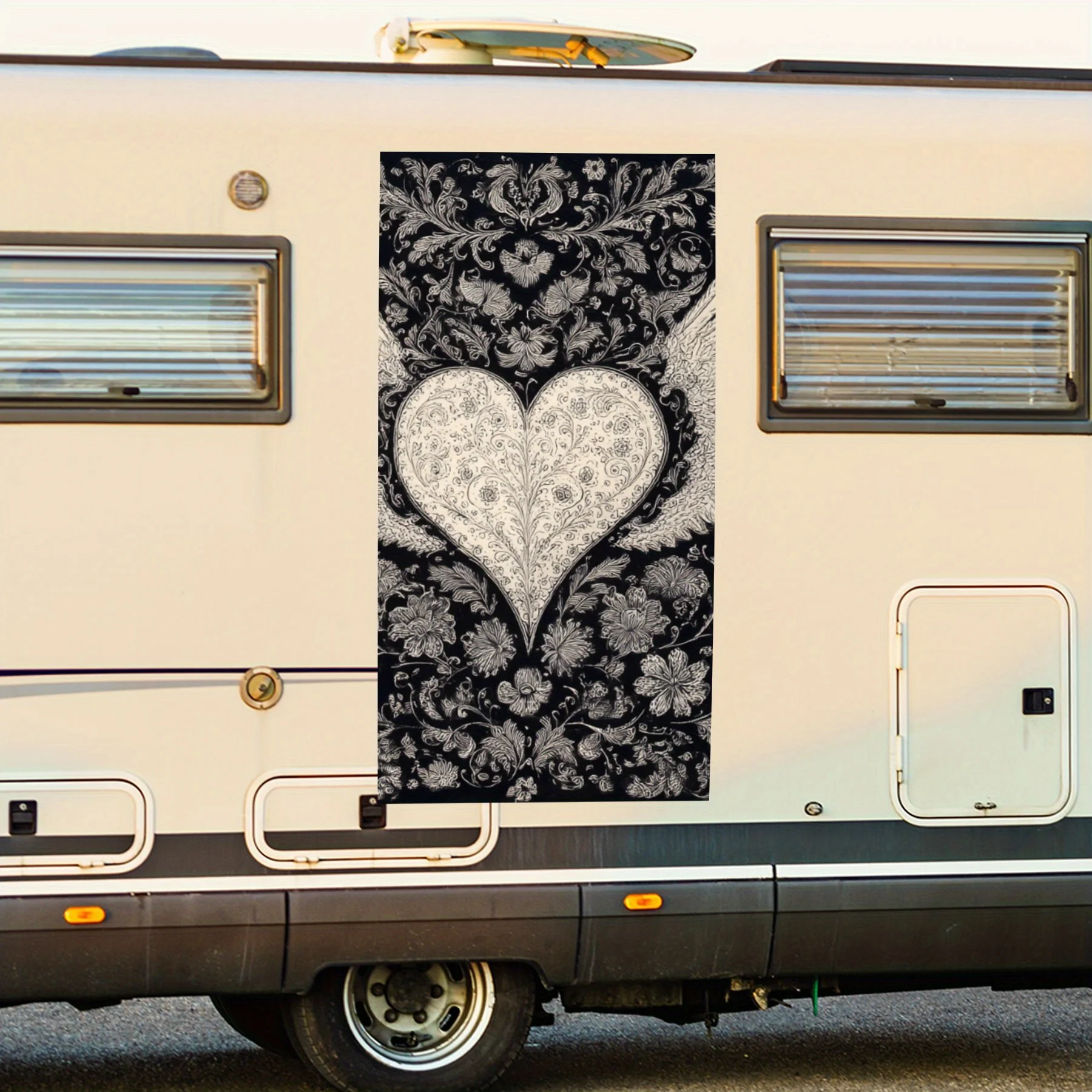 

Heart - Wing Ornate Design Vinyl Decal for motorhome car door, Waterproof Self-Adhesive Vinyl Stickers, Decoration Protection Au