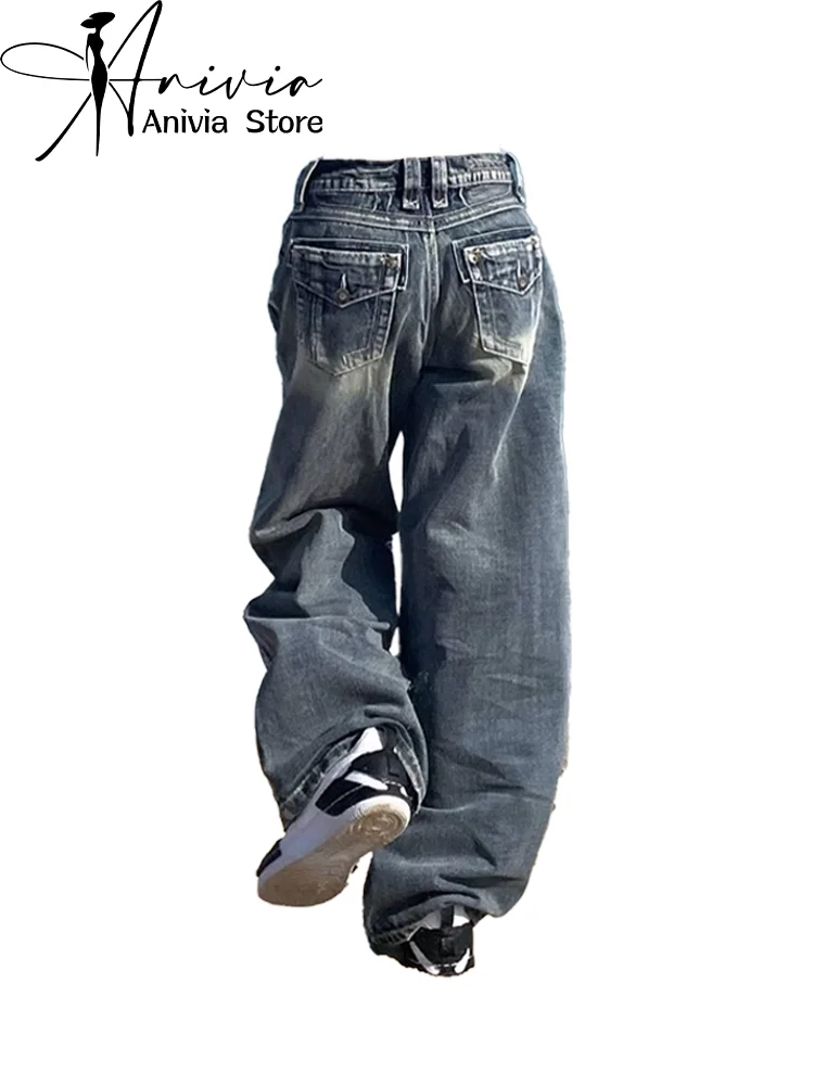 

Women Y2k Jeans Harajuku Denim Trousers 90s Aesthetic Streetwear Y2k Jean Pants Vintage Japanese 2000s Style Trashy Clothes 2024