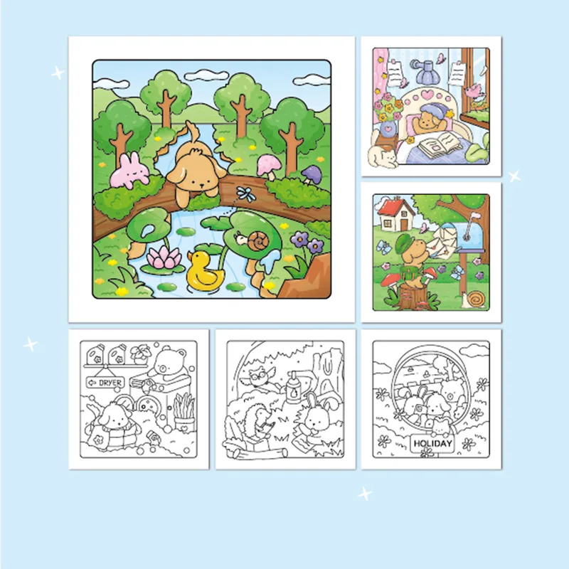

Новая уютная книжка-раскраска Cuties с 40 милыми мультяшными узорами для создания рисования своими руками в маленьком углу, подарки на день защиты детей