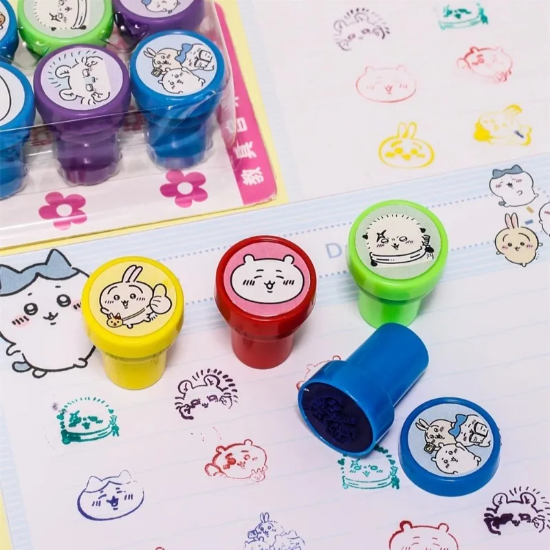 10Pcs Chiikawaed Cute Cartoon Colorful Reward Stamps Practical Encouragement Seal Exclusive for Students As Lovely Prize Gifts - view 4