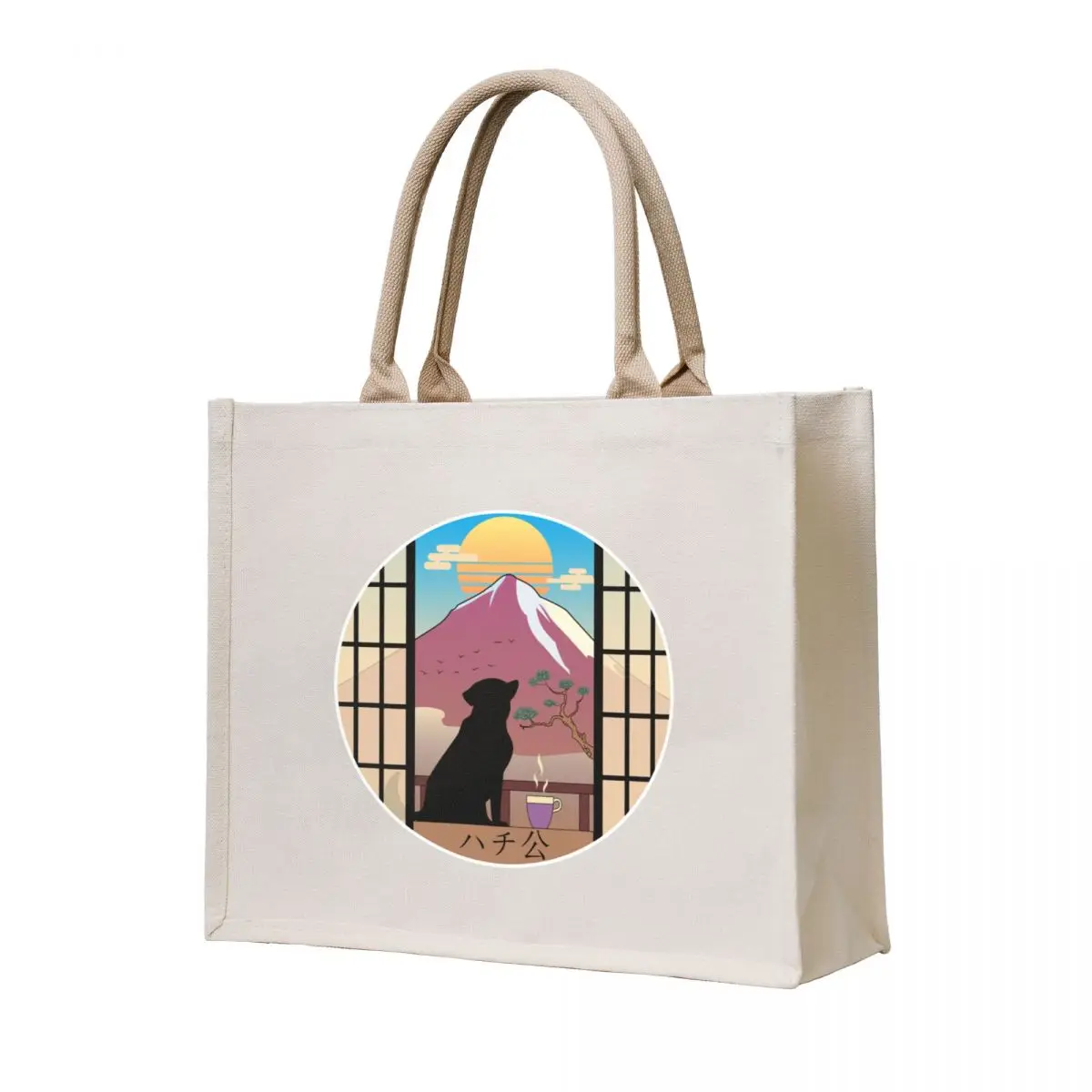 

Hachiko at sunrise Tote Bag cute pouch bag Eco bag canvas bags