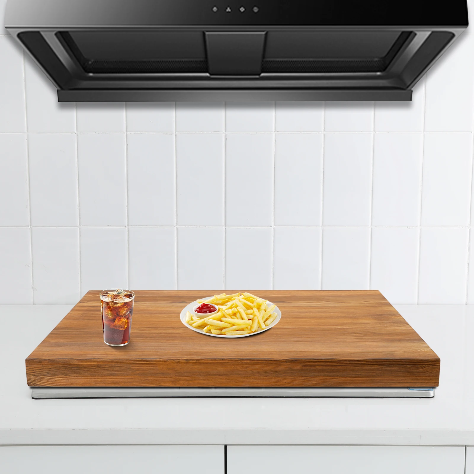 

44.09lbs Large Capacity Log Color Noodle Board Stove Cover, Durable Thick Pine Wood Handmade Cookware for Kitchens Restaurants