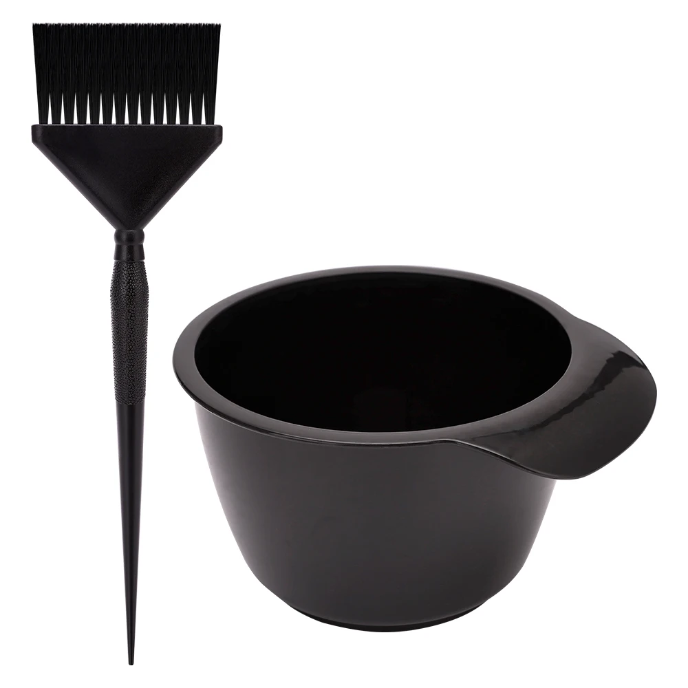 2PCS Hair Dye Brush Bowl Set Professional Salon Hair Color Mixing Dyeing Kit Hair Tint Dying Coloring Applicator Barber Supplies