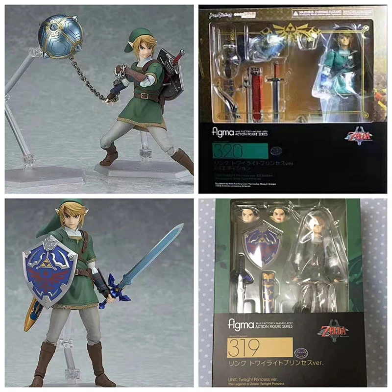 The Legend of Zelda: Twilight Princes Figma 320 Link Action Figure PVC Movable Joint Collectible Model Toys Gift 14cm Gift Box