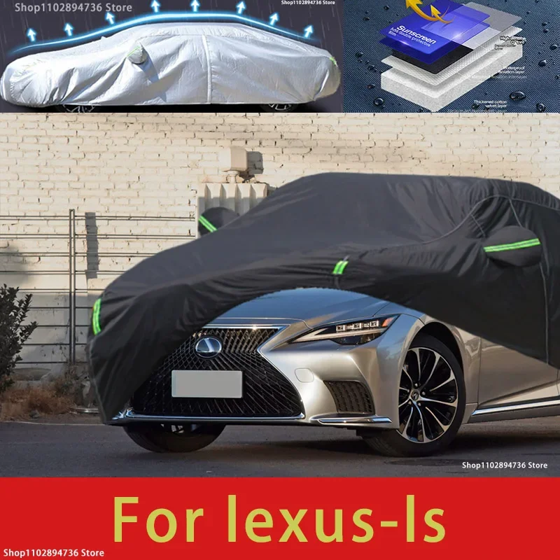 

For Lexus LS fit Outdoor Protection Full Car Covers Snow Cover Sunshade Waterproof Dustproof Exterior black car cover