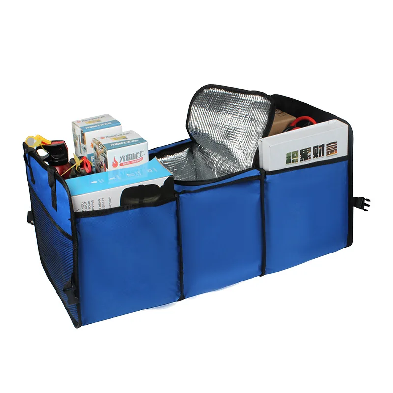 Car Trunk Storage Bag Oxford Cloth Folding Truck Storage Box Car Trunk Tidy Bag Organizer Storage Box With Cooler Bag