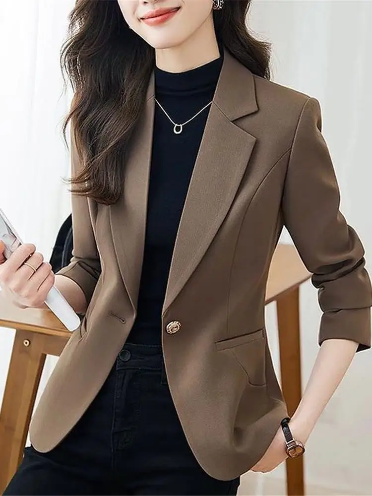 

Faionable женский приталенный костюм Jaet, новинка 2025, весна-осень, повседневный высококачественный топ Sli, длина на одной пуговице