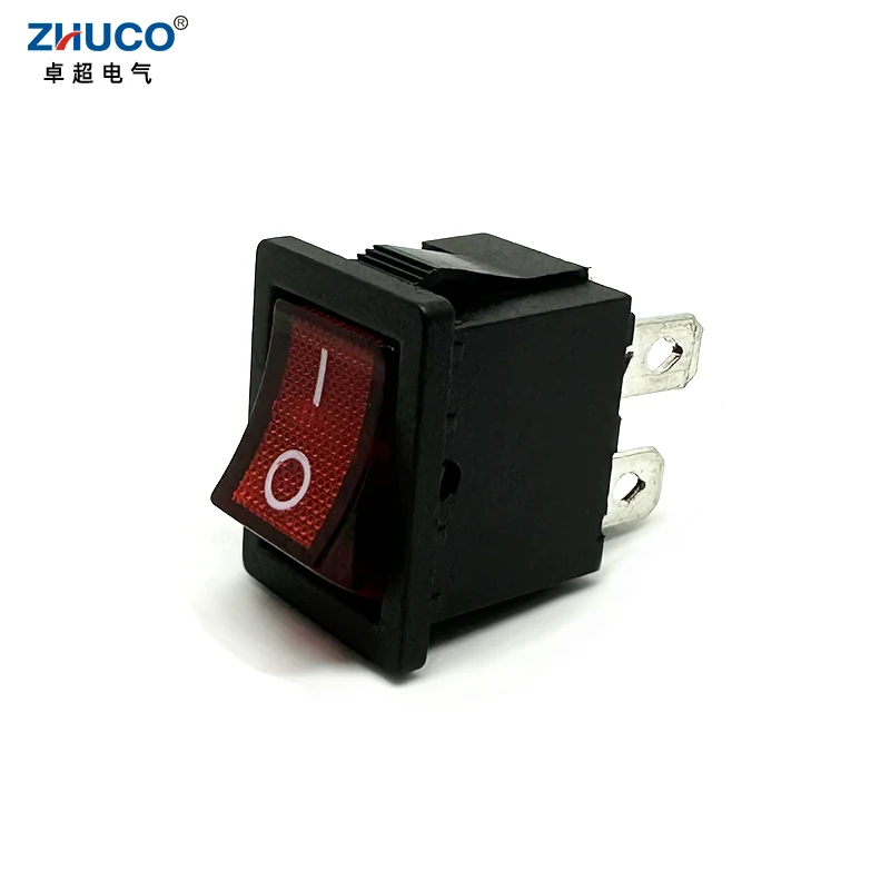 1PC KCD1-201S-4P-R 21*15mm KCD1 ON OFF 2 pozycje 4 piny 4P 6A/250V Mini przełącznik samochodowy do łodzi z czerwonym światłem LED