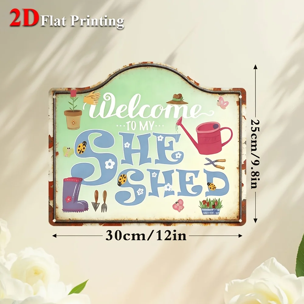 1pc, 2D Flat, Signs Metal Sheet Painting 