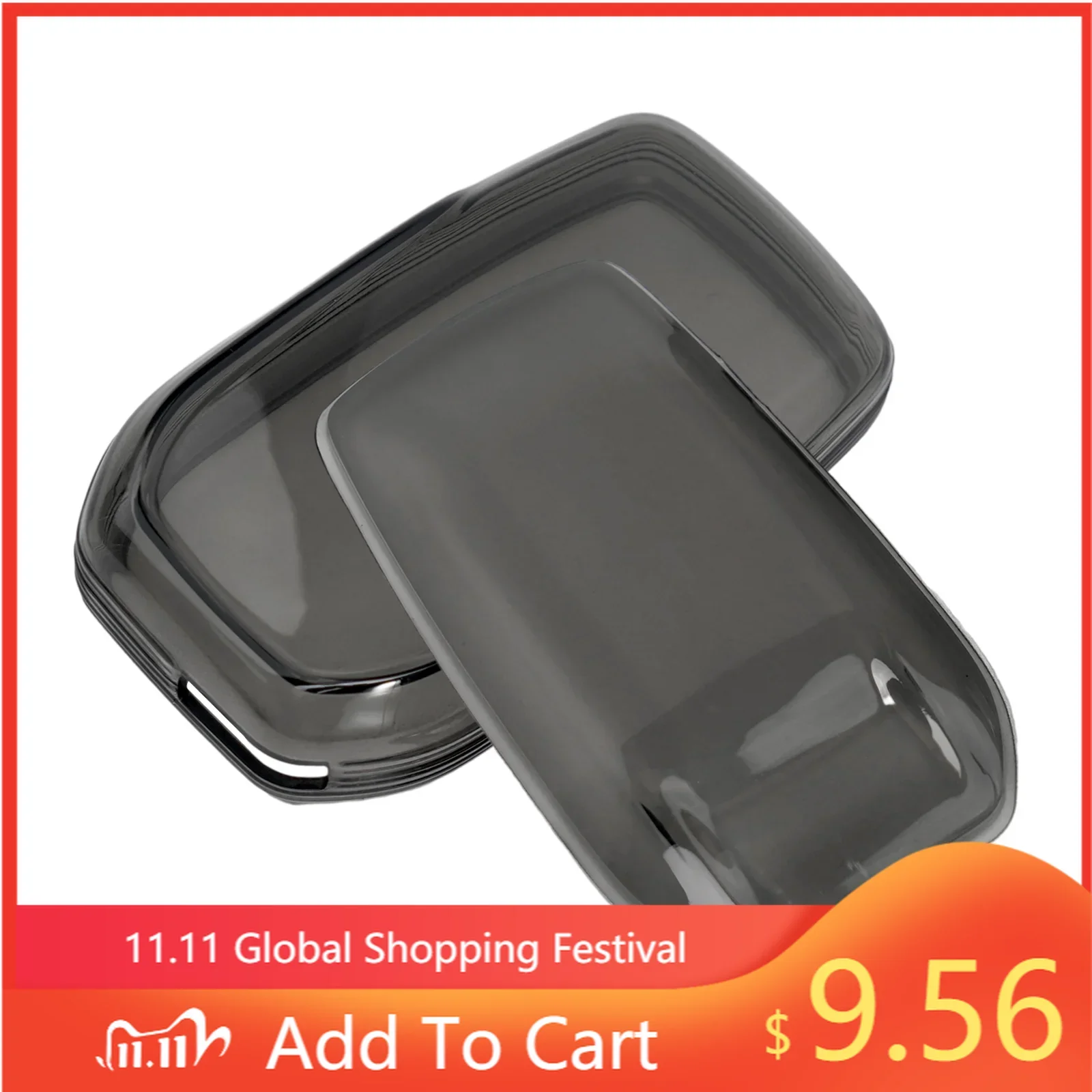 

1pc Transparent Black TPU Key Fob Case Protective Cover Fits For Toyota Land-Cruiser LC200 2018-2021 Anti-scratch Accessories