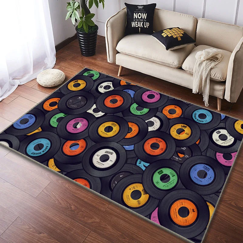 

Game Cd Colorful Musical Pattern Carpets for Living Room Bedroom Decor Anti-slip Kids Play Area Rugs Kitchen Washroom Floor Mats