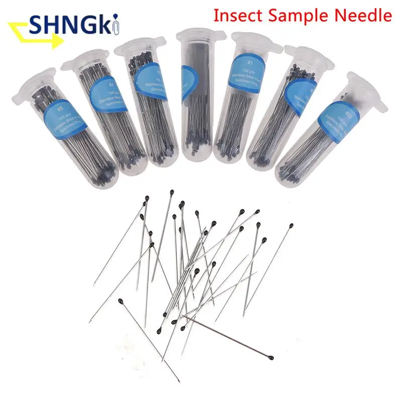 New 100Pcs 40mm Insect Pins Specimen Needle Stainless Steel for School Lab Entomology Tool Part